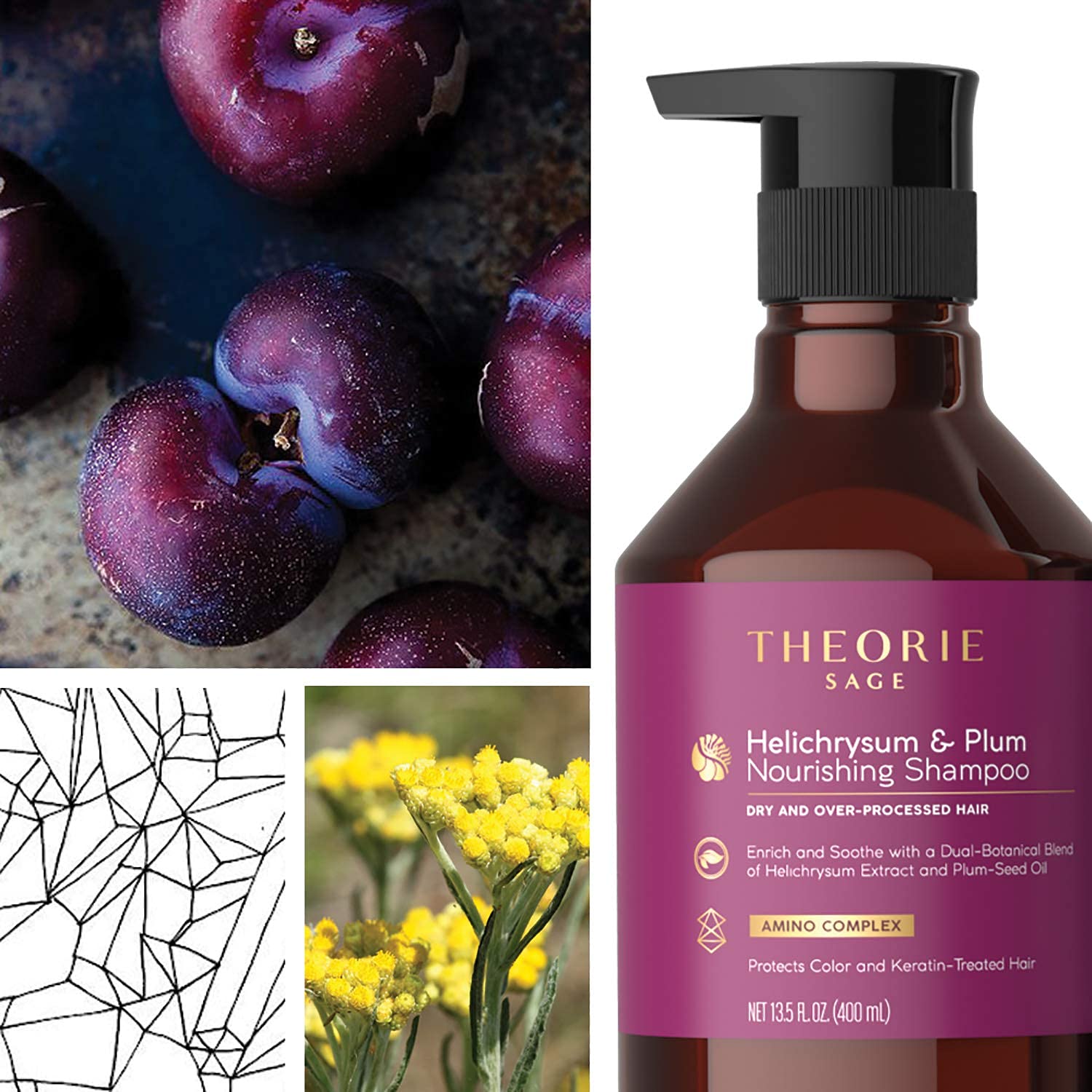 Theorie Helichrysum & Plum - Nourishing Conditioner - For Dry & Over Processed Hair, 800mL